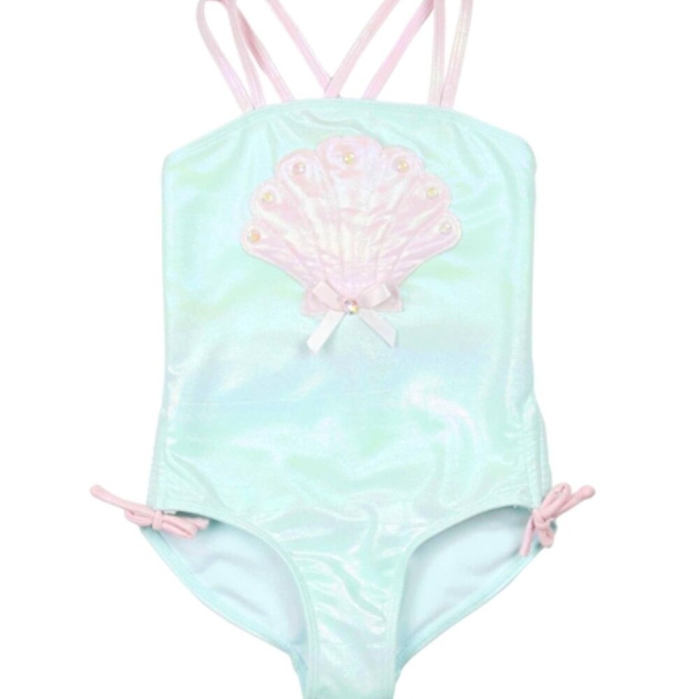 KATE MACK Girls' Underwater Magic Shiny One-piece Swimsuit 2T NWT